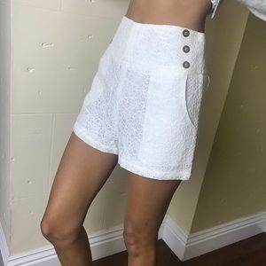 Urban Outfitters White lace shorts